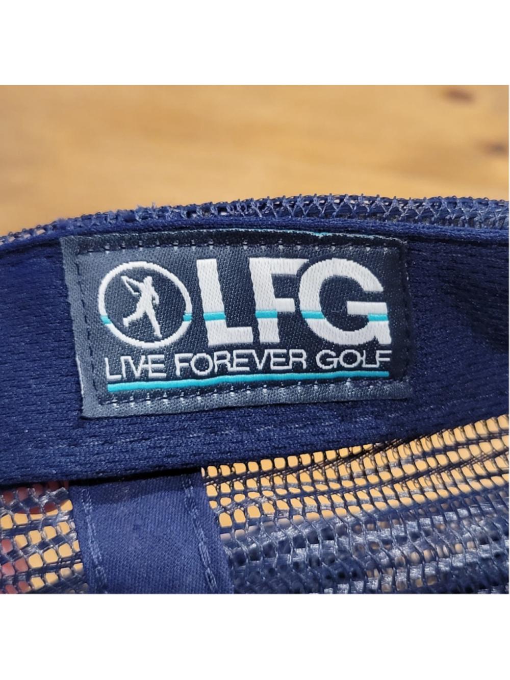 Live Forever Golf Panel Hat Snapback Blue Patch Mesh Back One Size Golfer LFG - Picture 8 of 9